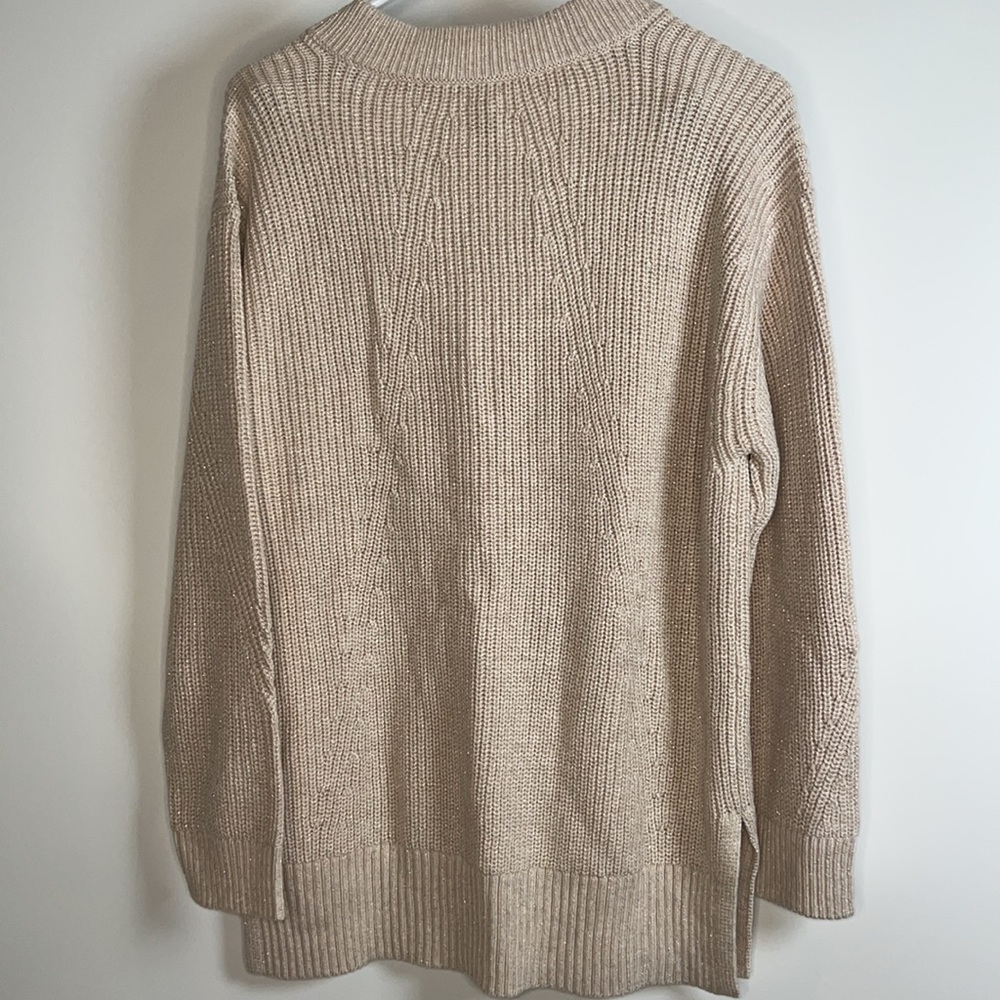 💛NWT NIC+ZOE GLISTEN UP VNECK SWEATER IN COLOR PROSECCO SIZE LARGE - Picture 12 of 13